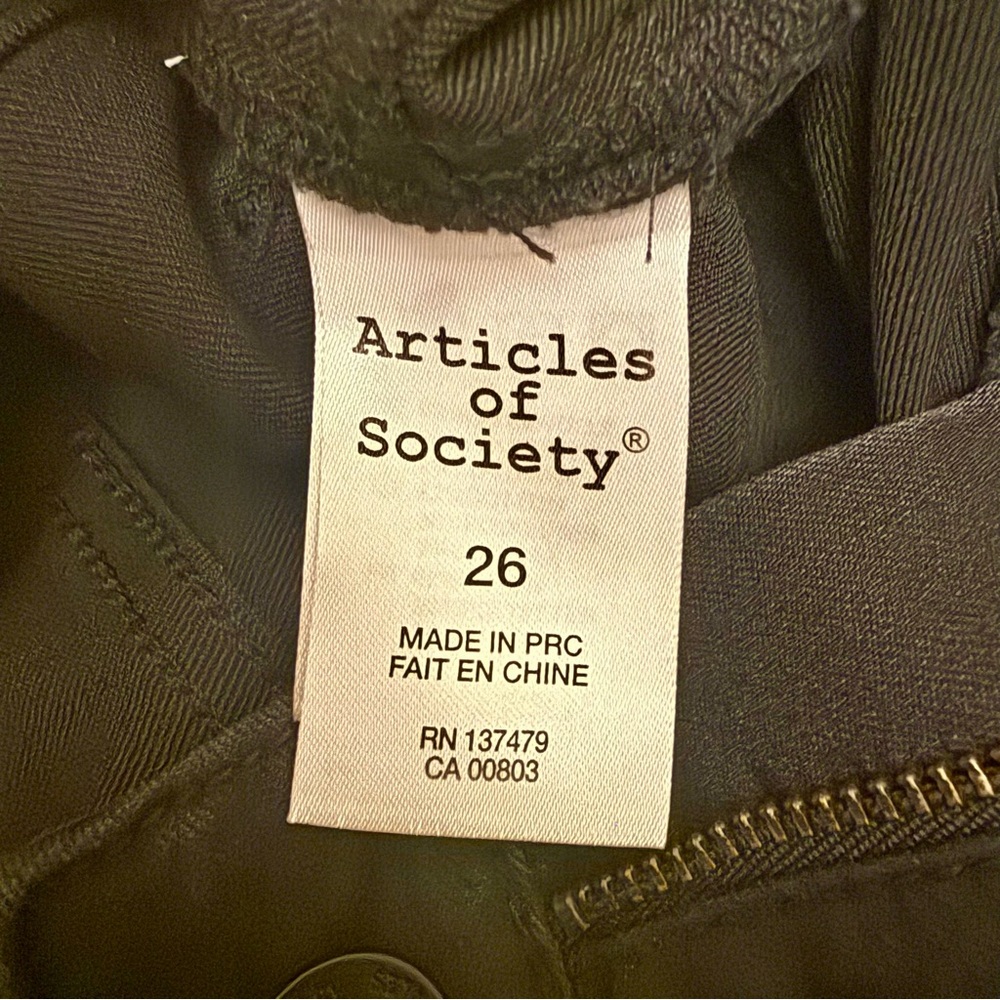 Articles of Society Black Coated Skinny Jeans, Size 26 - Picture 5 of 5